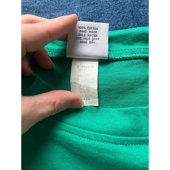 R&M Richards by Karen Kwong Celestial Green Blouse with Shoulder Pads - Picture 4 of 5